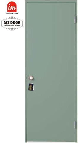 60年代のアメリカをイメージした室内用のドア、エース。ダスティグリーン(Dusty Green)塗装ドア。