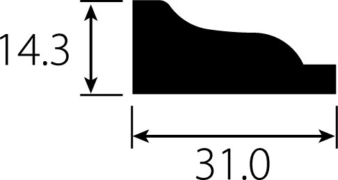 廻り縁H3244の断面図