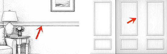 腰見切(チェアレール)の使用例